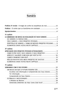 1a pagina sumario livro transforme sonhos realidade